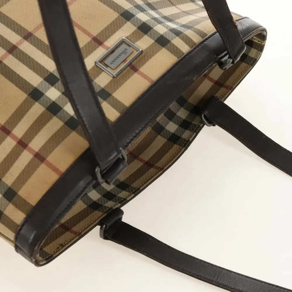 Burberry Nova Check Coated Canvas Tote Beige